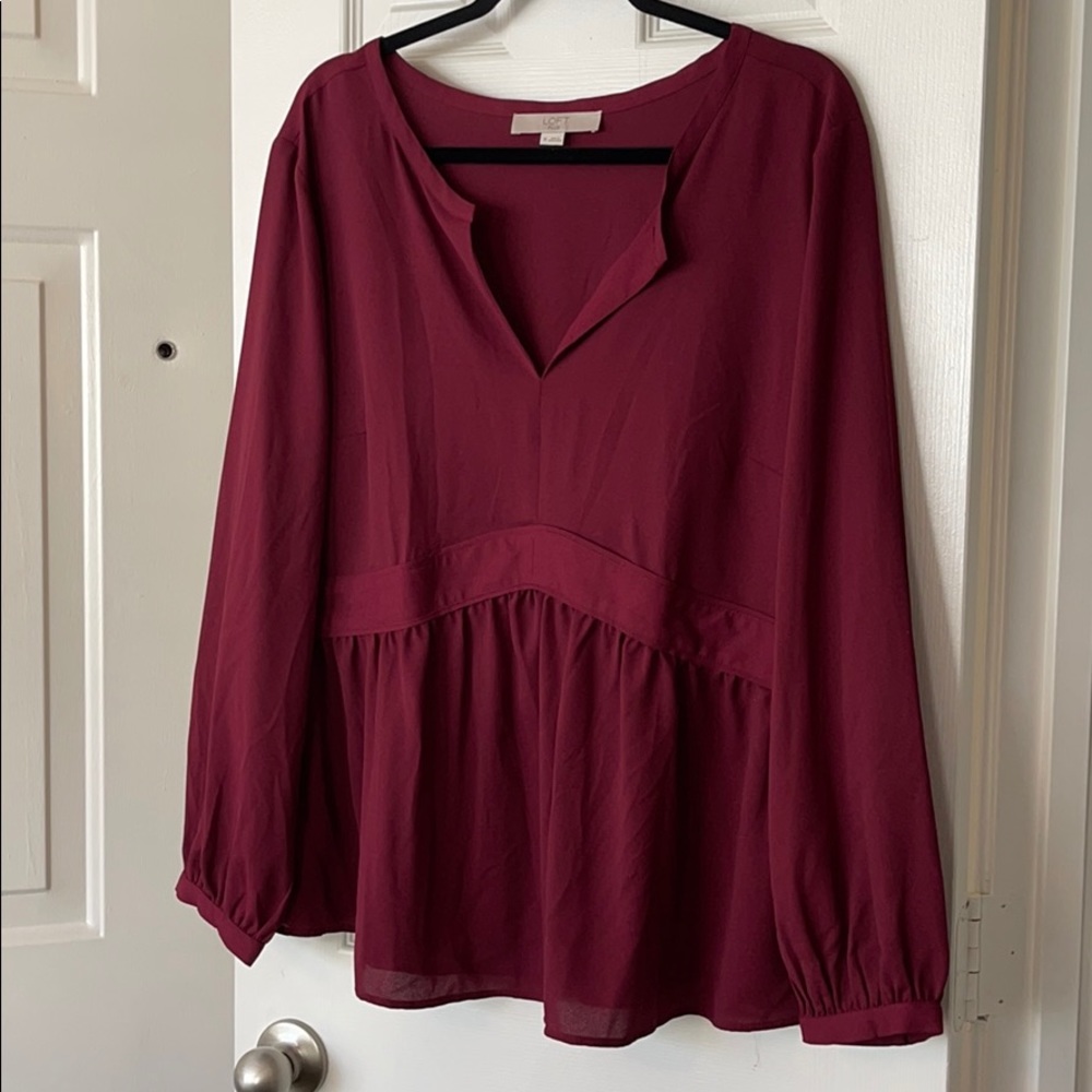 burgundy flowy blouse